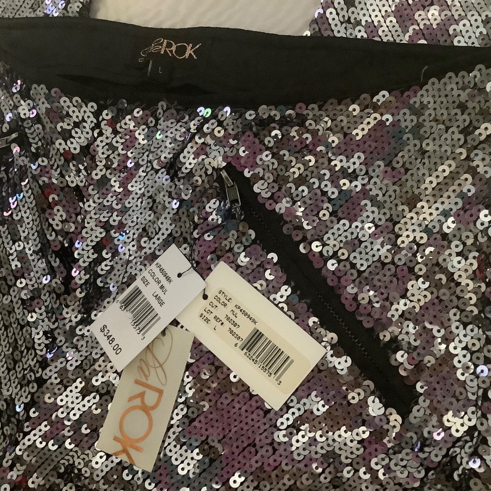 La ROK silver sequin pants Large - Picture 3 of 10